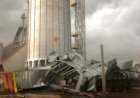 Temporal  derruba secador de silo em propriedade rural  na região beira do lago de Itaipu