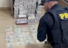 Tesouro em trânsito: PRF apreende moedas e cédulas estrangeiras na BR-277, em Cascavel