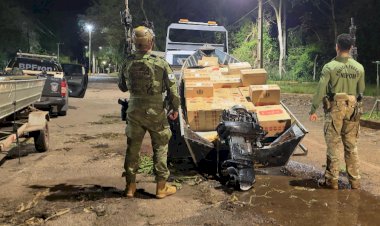 Operação Protetor de Divisas e Fronteiras,  aprende embarcação carregada  de cigarros em Mercedes