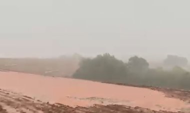 Vídeo mostra roça alagada  com   chuva de 140 mm ontem (03)a tarde na região