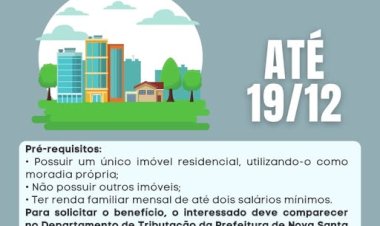 Período para solicitação de isenção do IPTU 2026 está aberto em Nova Santa Rosa