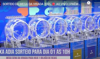 Caixa adia sorteio da Mega da Virada para quinta-feira (1º), às 10h nosso site transmitiu ao vivo