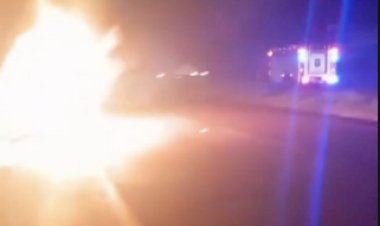 Veículo de Nova Santa Rosa é destruído pelo fogo na BR 163 perto de Toledo