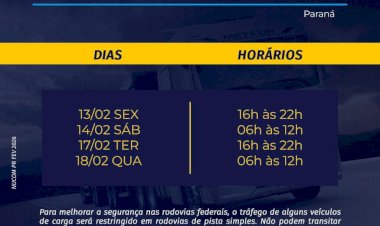 PRF inicia Operação Rodovida Carnaval 2026 no Paraná com foco na redução de acidentes