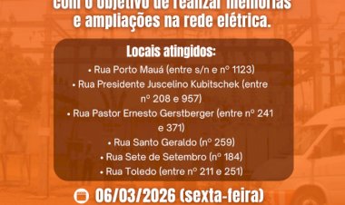 Desligamento programado de energia afetará 35 unidades consumidoras em Nova Santa Rosa