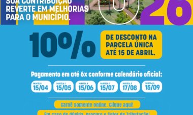 IPTU com desconto em Nova Santa Rosa até dia 15 de abril