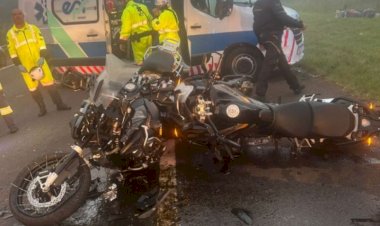Colisão frontal na BR-277 deixa três motociclistas feridos em Laranjeiras do Sul