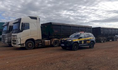 PRF flagra carretas com quase 70 toneladas de excesso de peso na BR-163 em Quatro Pontes