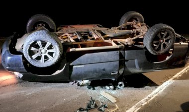 Capotamento é registrado na PR-495 em Pato Bragado