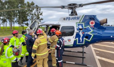 Veja com exclusividade o vídeo do helicóptero transportando uma vítima de Grave acidente na BR-272 entre Francisco Alves e Iporã