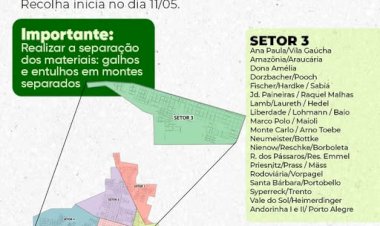 Depósito de galhos e entulhos é liberado no setor 3 de Marechal Rondon