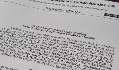 Prefeitura abre inscrições para PSS de estágio na área da Educação em Marechal Rondon