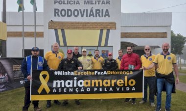Blitz educativa reforça conscientização no trânsito durante o Maio Amarelo em Marechal Rondon