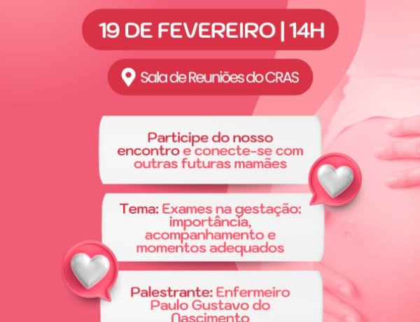 Encontro de Gestantes será realizado nesta quarta-feira (19) em Nova Santa Rosa