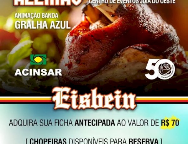 Vendas de fichas para o 34º Jantar Típico Alemão já estão disponíveis