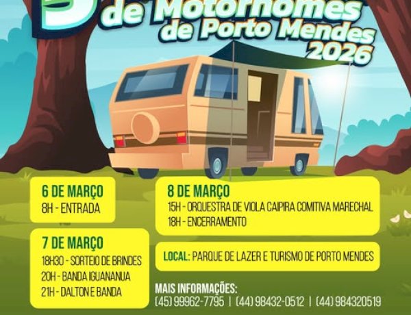 Porto Mendes recebe 5º Encontro de Motorhomes começa amanhã (06) e vai até domingo dia 08