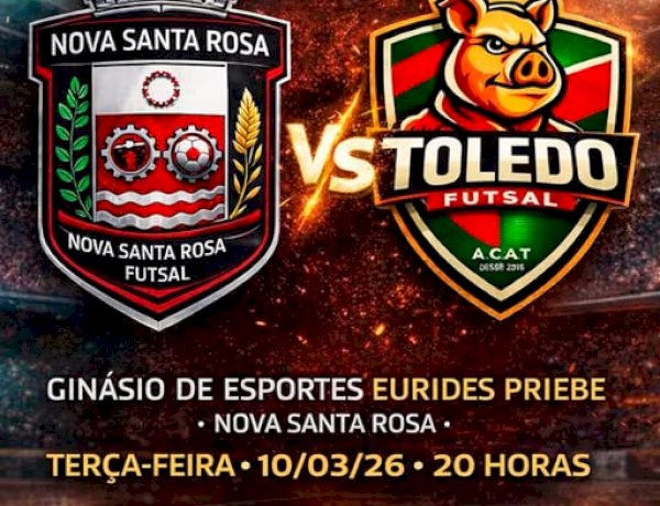 Nova Santa Rosa Futsal enfrenta Toledo em amistoso nesta terça-feira