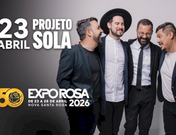 Expo Rosa 2026 terá show gospel com Projeto Sola na noite de abertura