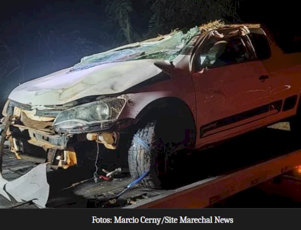 Capotamento deixa três jovens feridos na PRC-467 em Marechal Cândido Rondon