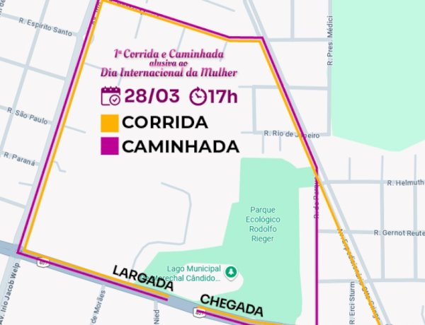 Corrida e Caminhada em homenagem ao Dia da Mulher movimenta Marechal Rondon neste sábado