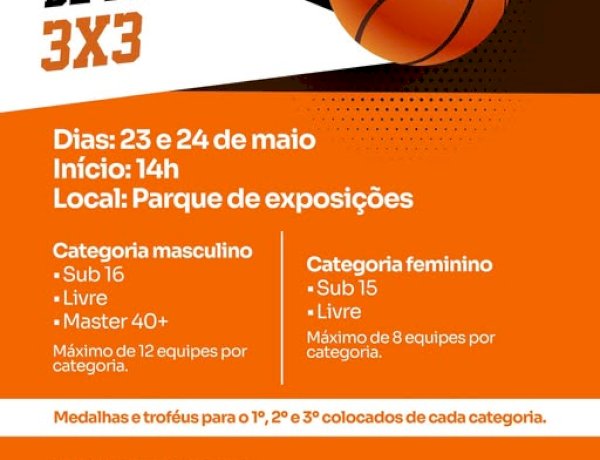 Abertas as inscrições para o Campeonato de Basquete 3x3 em Marechal Rondon
