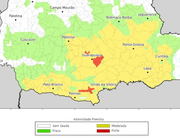 Paraná pode registrar geada forte nesta segunda-feira com avanço de massa de ar polar
