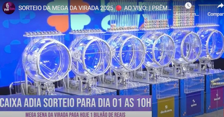 Caixa adia sorteio da Mega da Virada para quinta-feira (1º), às 10h nosso site transmitiu ao vivo