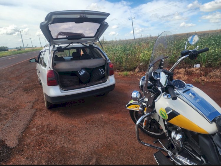 Ação do BPRv na PR-364 resulta em prisão por embriaguez ao volante e apreensão de pneus contrabandeados