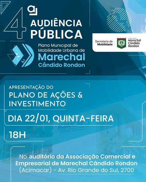 Prefeitura realiza audiência pública sobre mobilidade urbana nesta quinta-feira