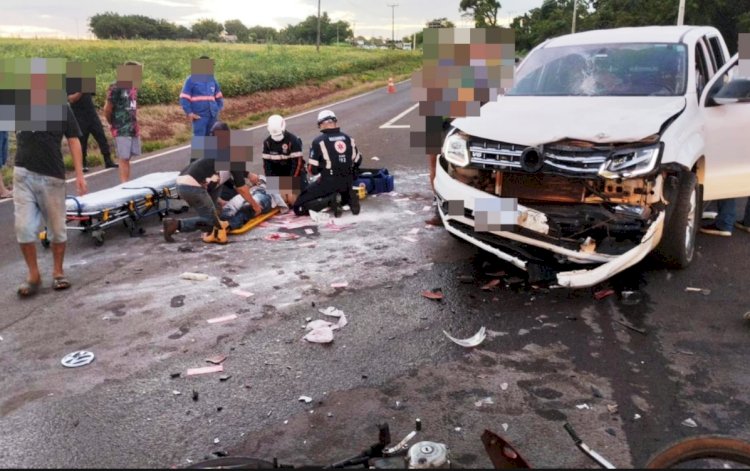 Motociclista fica em estado gravíssimo após colisão no trevo de São Camilo, em Palotina