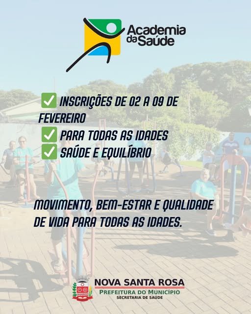 Inscrições abertas para o programa Academia da Saúde na sede e nos distritos