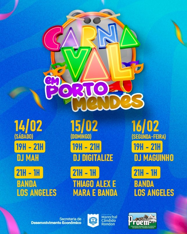 Porto Mendes abre programação musical no feriadão de Carnaval