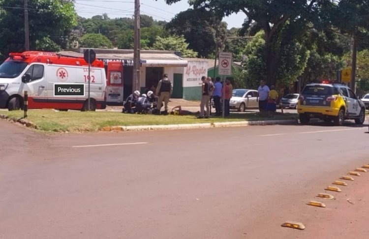 Colisão entre carro e moto deixa dois feridos em Guaíra