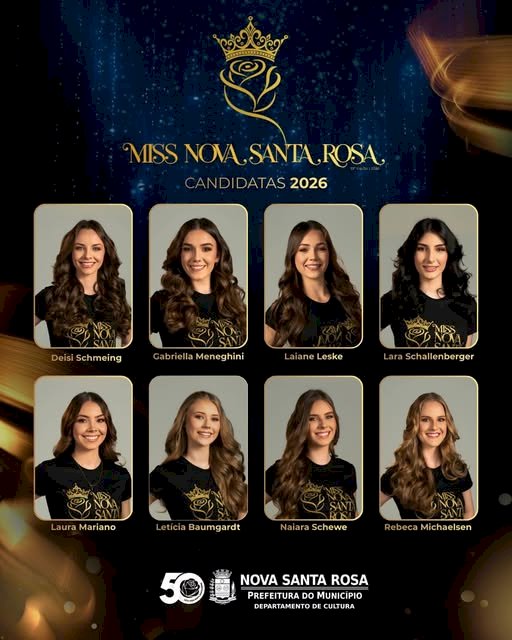 Candidatas ao Miss Nova Santa Rosa 2026 são apresentadas oficialmente