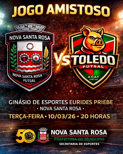 Nova Santa Rosa Futsal enfrenta Toledo em amistoso nesta terça-feira