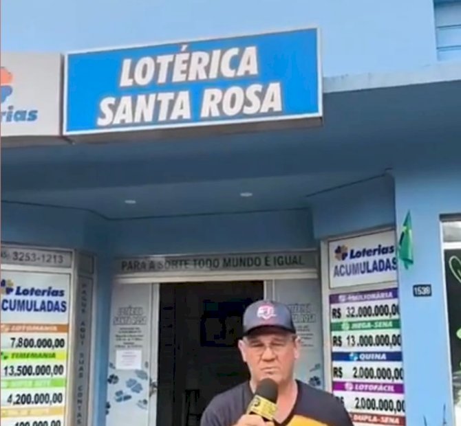 Ganhador do prêmio da Quina da Mega na Lotérica Santa Rosa,  ainda não foi sacar o dinheiro