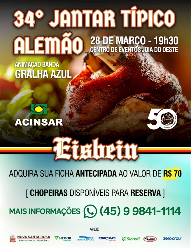 Hoje têm Eisbein em Nova Santa Rosa com cobertura pelo canal: https://www.facebook.com/rudi.walker.35