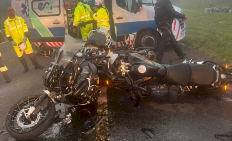 Colisão frontal na BR-277 deixa três motociclistas feridos em Laranjeiras do Sul