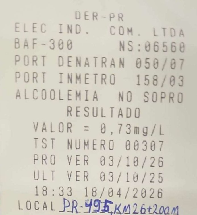 Motorista embriagado é preso após acidente sem vítimas na PR-495 em Medianeira