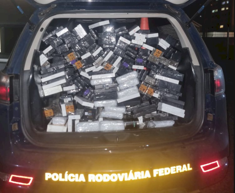 PRF apreende  medicamento e celulares contrabandeados do Paraguai na região