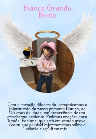 Ex-prefeito de Pato Bragado lamenta nas redes sociais a morte da neta em acidente e pede oração pela recuperação da filha