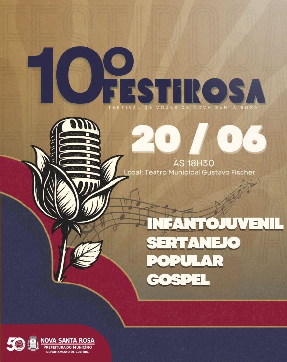 Inscrições para o 10º FESTIROSA começam nesta sexta-feira em Nova Santa Rosa