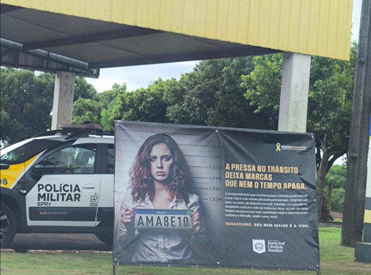 Blitz educativa reforça conscientização no trânsito durante o Maio Amarelo em Marechal Rondon
