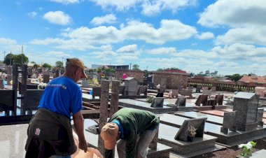 Administração de Nova Santa Rosa realizou limpeza e organização do Cemitério Municipal para o Dia de Finados