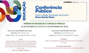 Secretaria de Educação reforça o convite para a comunidade debater o Referencial Curricular durante Conferência Pública