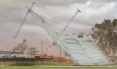 Vendaval causa destruição em estruturas  para festa de aniversário em Naviraí (MS)