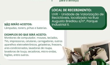 Nova Santa Rosa realiza campanha de recebimento de eletroeletrônicos inservíveis