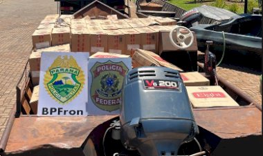 BPFRON e Polícia Federal apreendem embarcação com cigarros contrabandeados em Mercedes
