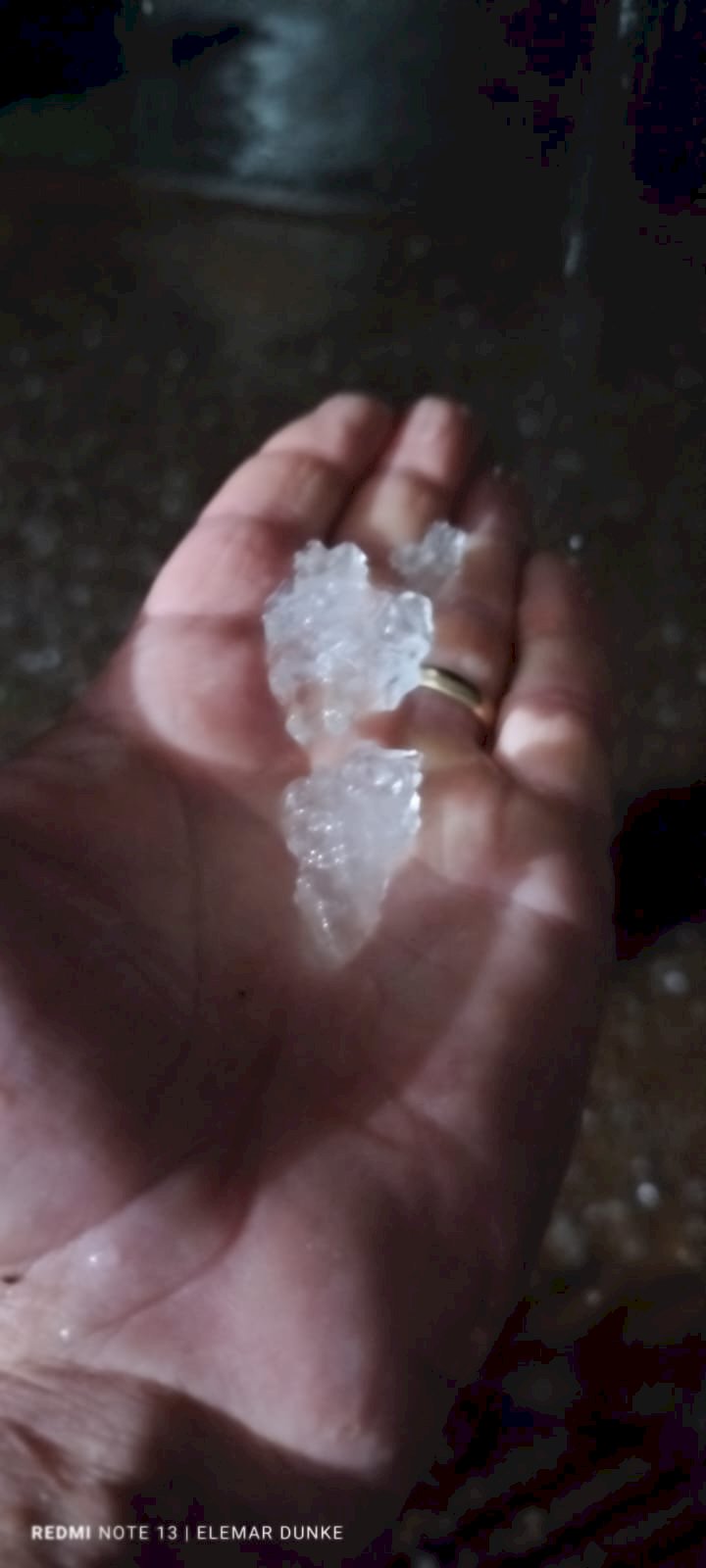 Chuva de granizo atinge microrregião de Marechal Cândido Rondon