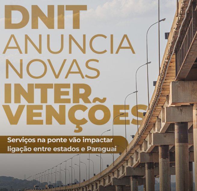 Obras na Ponte Ayrton Senna vão deixar trânsito lento a partir de segunda-feira em Guaíra